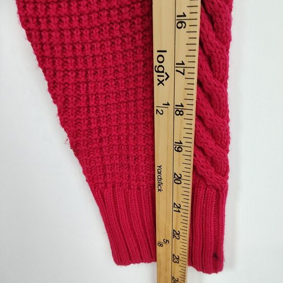 Roaman's Sweater Women's 14/16 Red Rhinestone Accents Cable Knit Pullover Crew - Picture 6 of 8